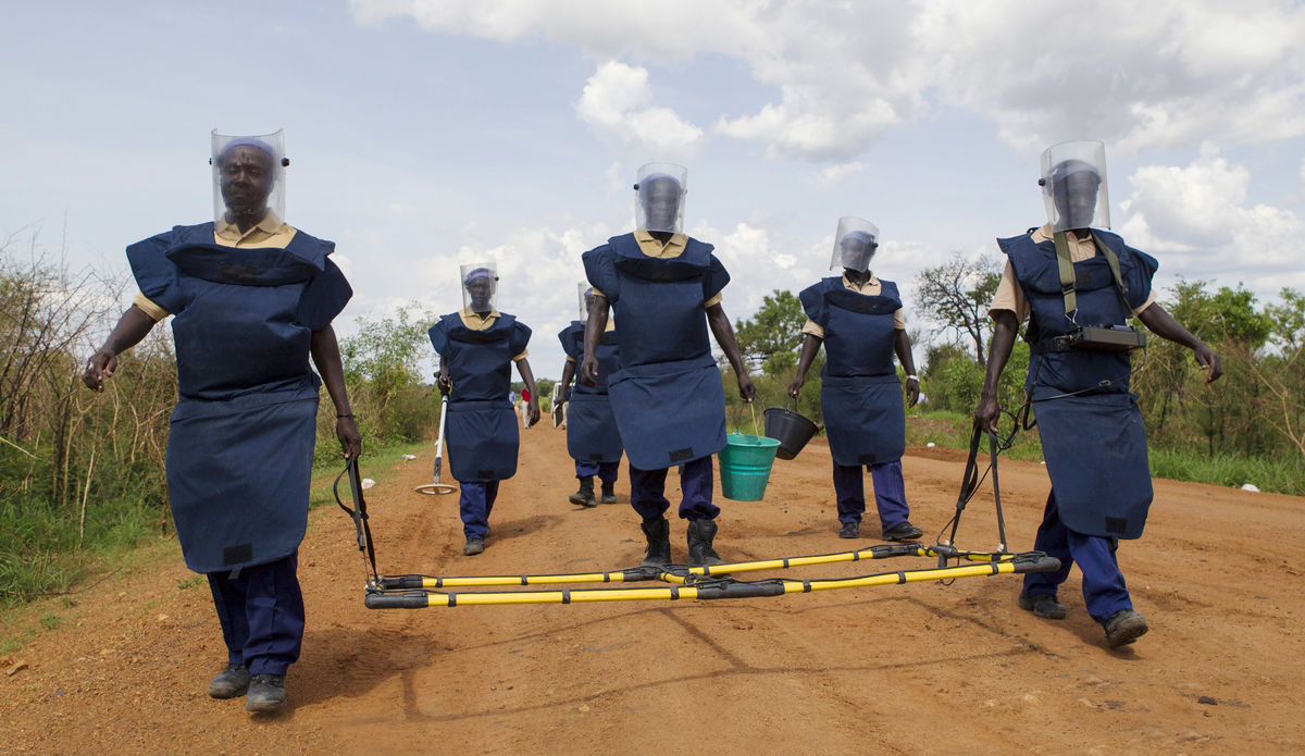 UNMAS integrated mine clearance team in Torit